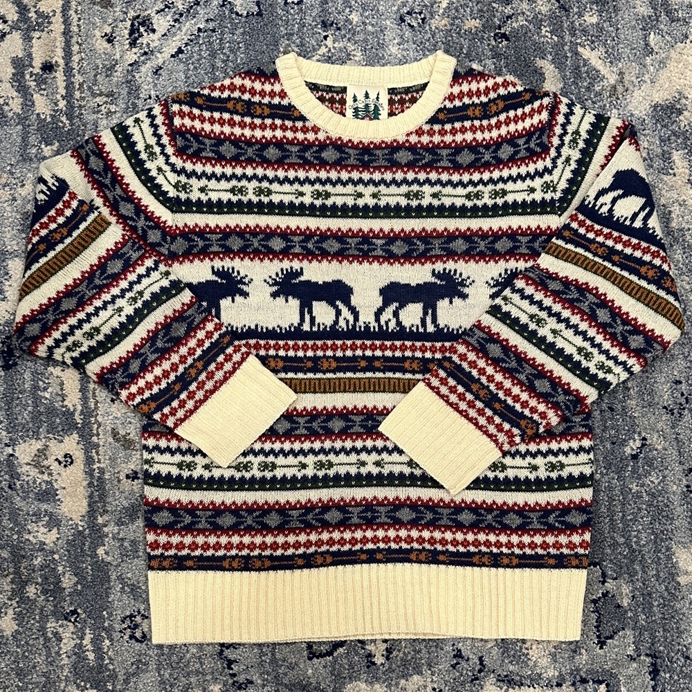 Kiel James Patrick The Great Moose Fair Isle Cozy Cabin Sweater